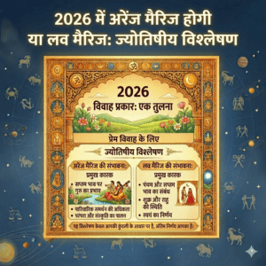 2026 में अरेंज मैरिज होगी या लव मैरिज – ज्योतिष भविष्यवाणी