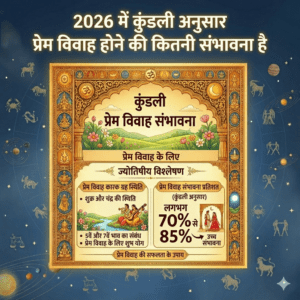 कुंडली अनुसार 2026 में प्रेम विवाह होने की कितनी संभावना है